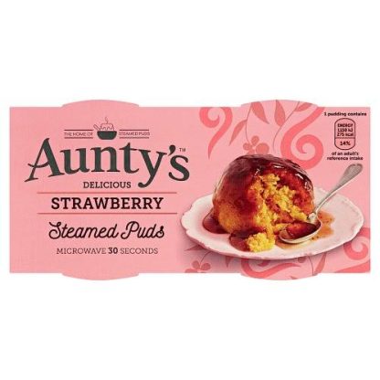 AUNTYS STEAMED PUDS STRAWBERRY (2X95G) (BEST BEFORE 23 MAY 2026)