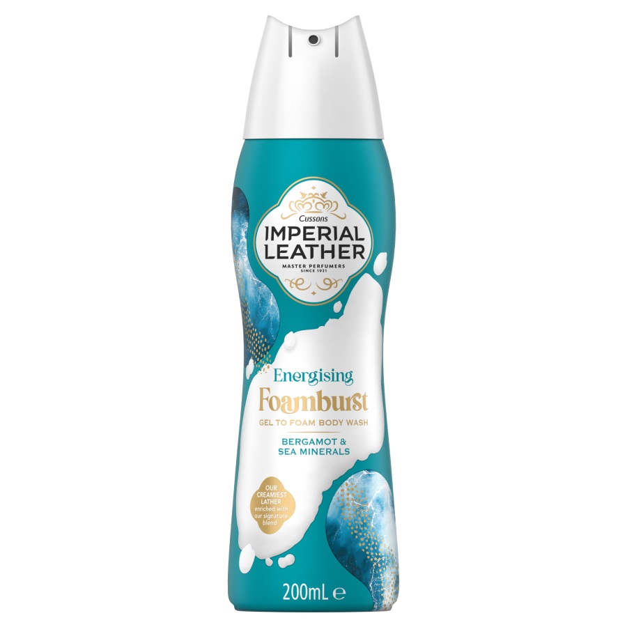 IMPERIAL LEATHER FOAMBURST GEL TO FOAM BODY WASH ENERGISING BERGAMOT