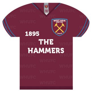 WEST HAM SHIRT SHAPED METAL SIGN