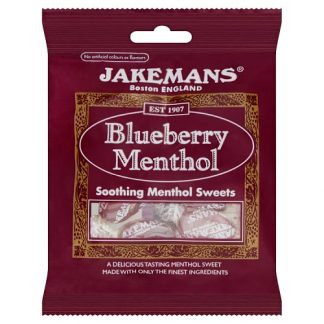 JAKEMANS BLUEBERRY MENTHOL SOOTHING MENTHOL SWEETS 73G (BEST BEFORE END AUGUST 2026)