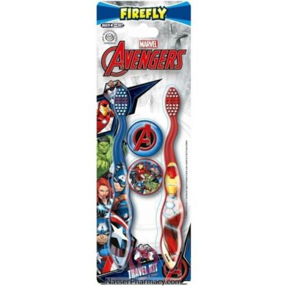 FIREFLY MARVEL AVENGERS TRAVEL KIT TOOTHBRUSH TWIN PACK AND CAPS