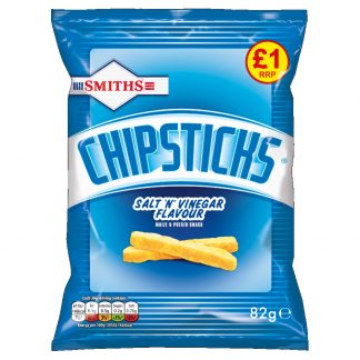WALKERS SMITHS CHIPSTICKS SALT AND VINEGAR 82G (BEST BEFORE 18 OCTOBER 2025)