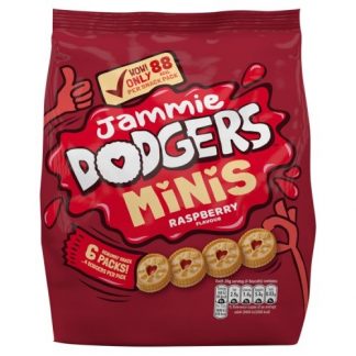 BURTONS JAMMIE DODGERS MINIS RASPBERRY FLAVOUR 6 PACKS (BEST BEFORE END JUNE 2026)