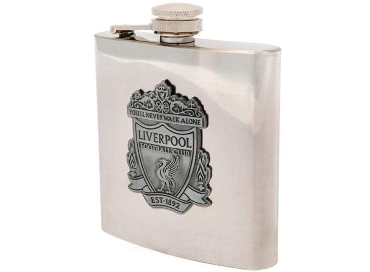 LIVERPOOL STAINLESS STEEL CREST HIP FLASK UK Emporium Johannesburg
