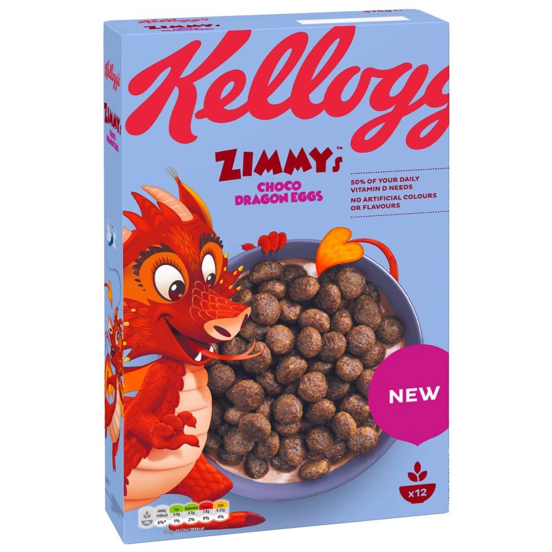 KELLOGGS ZIMMY CHOCO DRAGON EGGS 375G (BEST BEFORE DATE 15.02.2021