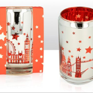 LONDON SKYLINE TIN CAN STYLE GLASS BOXED