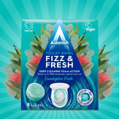 ASTONISH TOILET BOWL FIZZ AND FRESH EUCALYPTUS FRESH 8 TABLETS