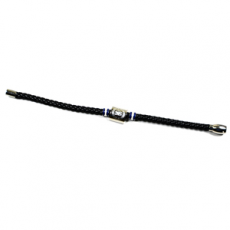 CHELSEA LEATHER CREST COLOUR STRIPE BRACELET