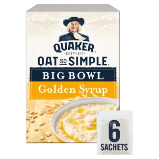 QUAKER OATS SO SIMPLE BIG BOWL GOLDEN SYRUP 6 SACHETS X 49.67G (BEST BEFORE 21 MARCH 2026)