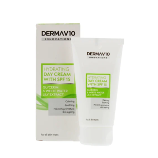 DERMA V10 HYDRATING DAY CREAM WITH SPF 15 GLYCERIN AND WHITE WATER LILY EXTRACT 50ML