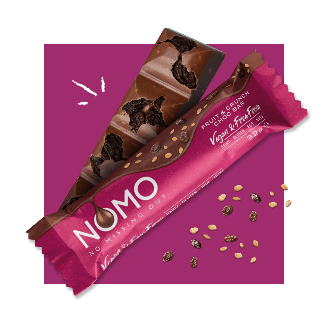 KINNERTON NOMO FRUIT AND CRUNCH CHOC BAR 32G UK Emporium Johannesburg