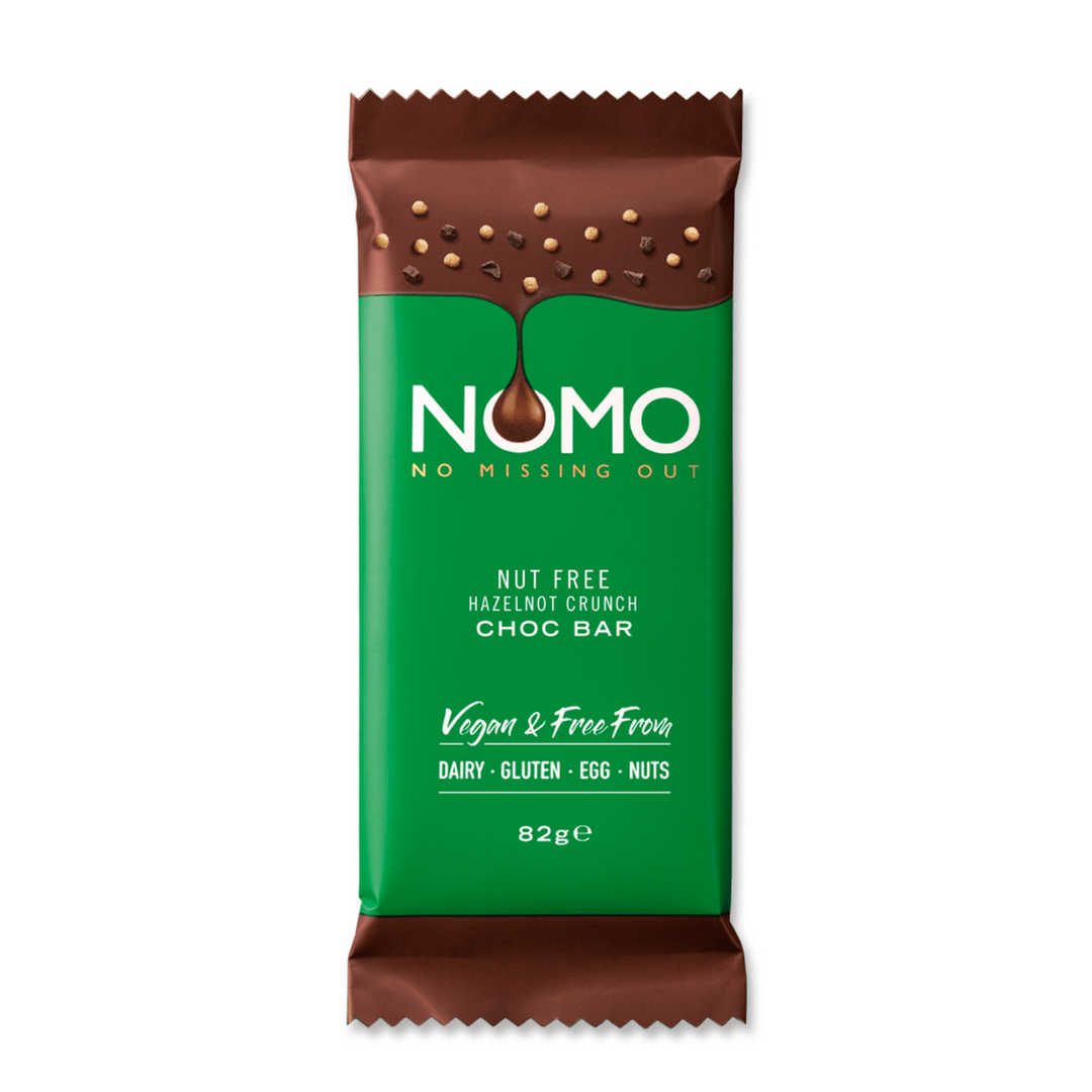 KINNERTON NOMO NUT FREE HAZELNOT CRUNCH CHOC BAR 82G UK Emporium