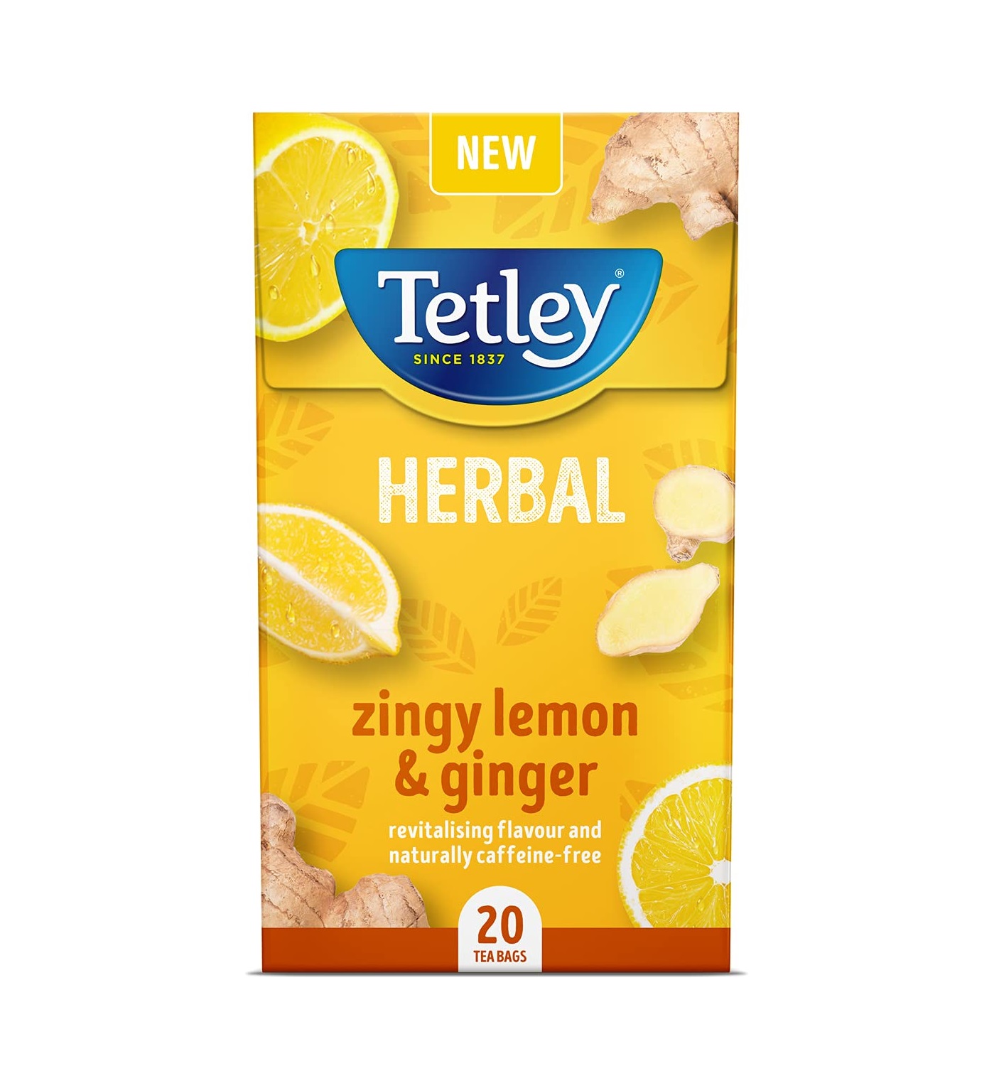 TETLEY HERBAL ZINGY LEMON AND GINGER 20 TEA BAGS UK Emporium Johannesburg