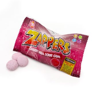 ZED CANDY ZAPPERS CHERRY MEGA SOUR GUM 50G (BEST BEFORE 18 JULY 2025)