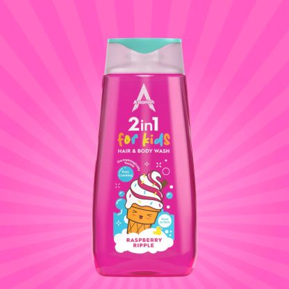 ASTONISH 2 IN 1 FOR KIDS HAIR AND BODY WASH RASPBERRY RIPPLE 400ML