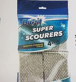 DUZZIT SUPER SCOURERS SCOURING PADS 4 PACK