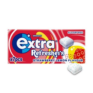 EXTRA REFRESHERS STRAWBERRY & LEMON CHEWING GUM SUGAR FREE 7 PIECES