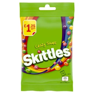 SKITTLES CRAZY SOURS TREAT BAG 109G (BEST BEFORE 9 JULY 2025)