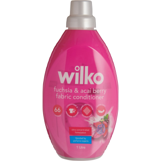 WILKO FABRIC CONDITIONER FUCHSIA AND ACAI BERRY 66 WASHES 1 LITRE
