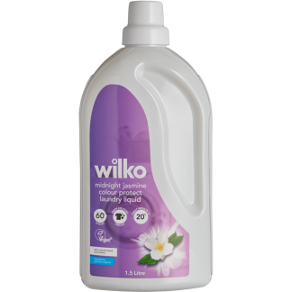 WILKO LAUNDRY LIQUID MIDNIGHT JASMINE COLOUR PROTECT 60 WASHES 1.5 LITRE