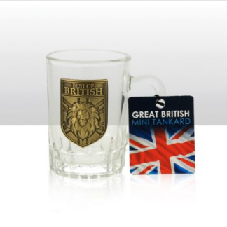 BEST OF BRITISH METAL PLAQUE MINI GLASS TANKARD