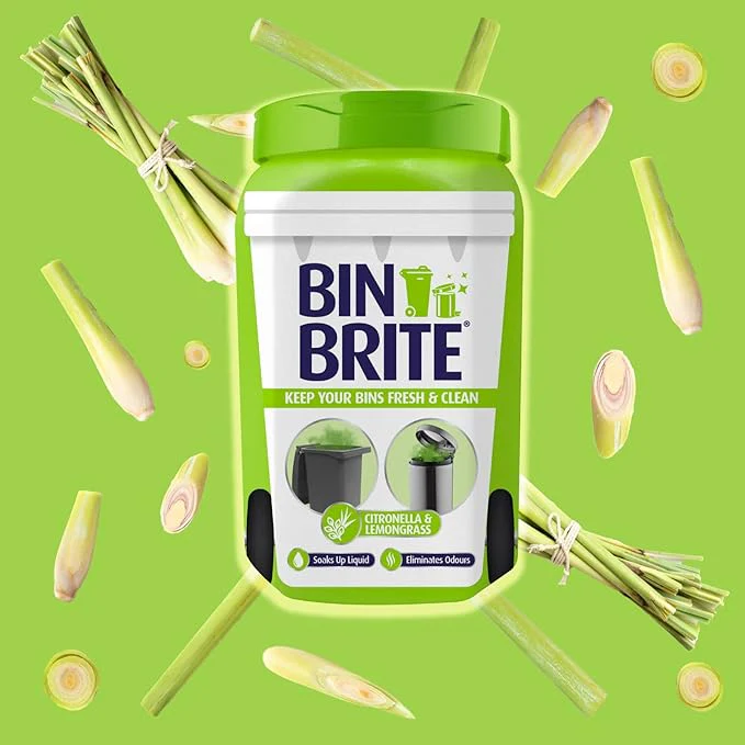 BIN BRITE BIN ODOUR NEUTRALISER CITRONELLA AND LEMONGRASS 500G