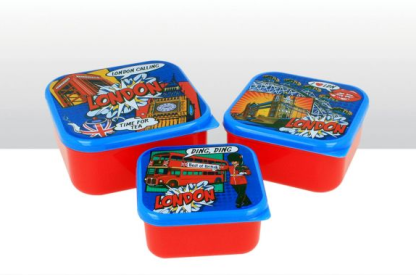 LONDON POP ART LUNCH BOX SET OF 3