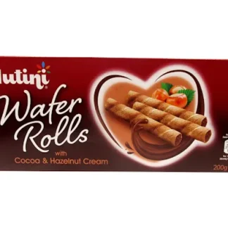NUTINI WAFER ROLLS WITH COCOA & HAZELNUT CREAM 200G (BEST BEFORE 17.05.2025)