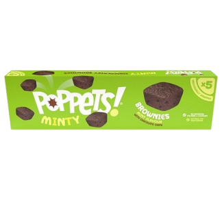POPPETS MINTY FLAVOUR BROWNIES 5 PACK 125G (BEST BEFORE 14.03.2025)