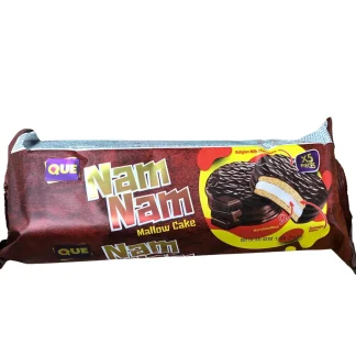 QUE NAM NAM CHOCOLATE COATED CAKE WITH MARSHMALLOW 115G (BEST BEFORE DATE: END FEB 2025)