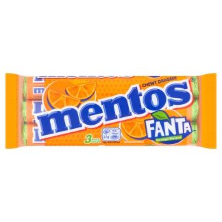 MENTOS FANTA ORANGE ROLL 3 PACK X 37.5G