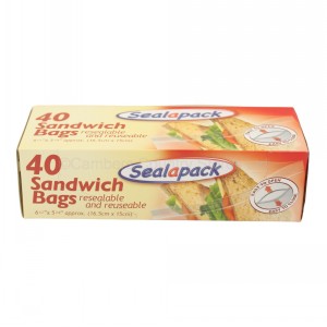 SEALAPACK SANDWICH BAGS RESEALABLE (165MM X 150MM) 40 PACK
