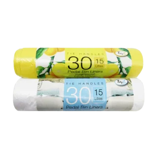 TIDYZ FRAGRANCED TIE HANDLE PEDAL BIN LINER 15 LITRE 30'S