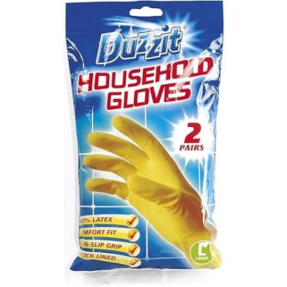 DUZZIT HOUSEHOLD GLOVES LARGE 2 PACK