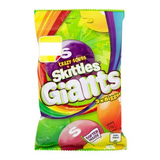 SKITTLES GIANTS CRAZY SOURS 116G (BEST BEFORE 6 OCTOBER 2025)