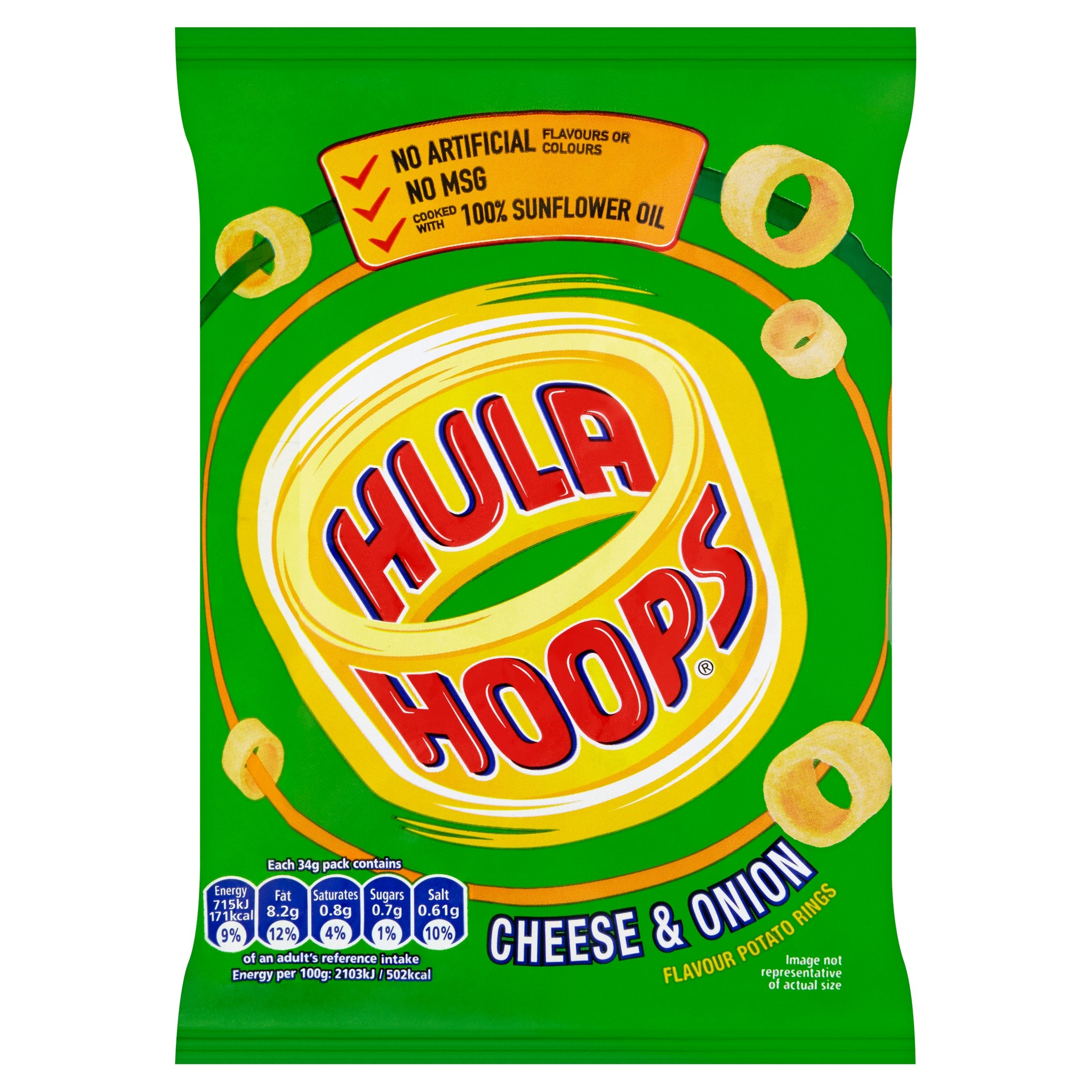 HULA HOOPS CHEESE AND ONION 34G (BEST BEFORE 12.07.2025)