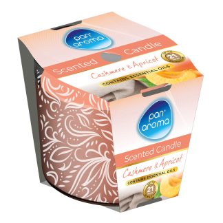 PAN AROMA PRINTED GLASS CANDLE CASHMERE AND APRICOT