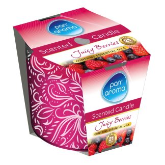 PAN AROMA PRINTED GLASS CANDLE JUICY BERRIES