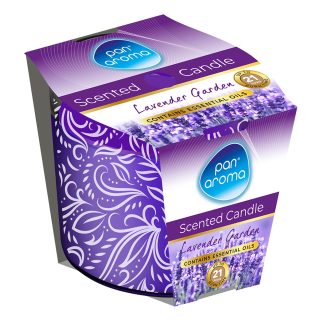 PAN AROMA PRINTED GLASS CANDLE LAVENDER GARDEN