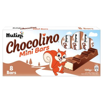 NUTINI CHOCOLINO MINI BARS 8 PACK (BEST BEFORE 24 SEPTEMBER 2025)