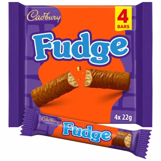 CADBURY FUDGE 4 PACK 4 X 22G (BEST BEFORE 14 FEBRUARY 2026)