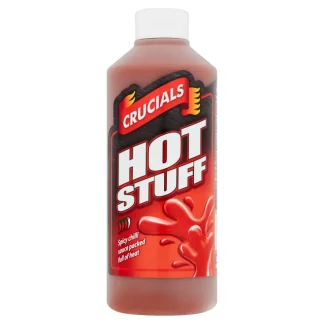 CRUCIALS HOT STUFF CHILLI SAUCE 500ML (BEST BEFORE END APRIL 2026)