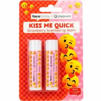 FACE FACTS JOY PIXELS LIP BALM KISS ME QUICK STRAWBERRY 2 PACK