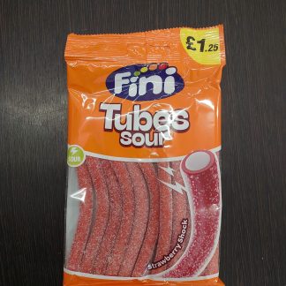 FINI SOUR STRAWBERRY TUBES 140G (BEST BEFORE END APRIL 2027)