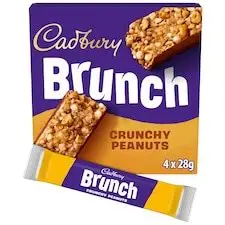 CADBURY BRUNCH OATS & CRUNCHY PEANUTS CEREAL BAR 4 PACK 112G (BEST BEFORE 23 FEBRUARY 2026)