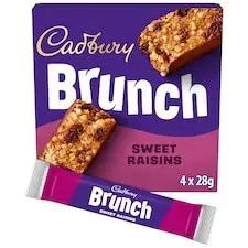 CADBURY BRUNCH OATS & SWEET RAISINS CEREAL BAR 4 PACK 112G (BEST BEFORE 25 FEBRUARY 2026)