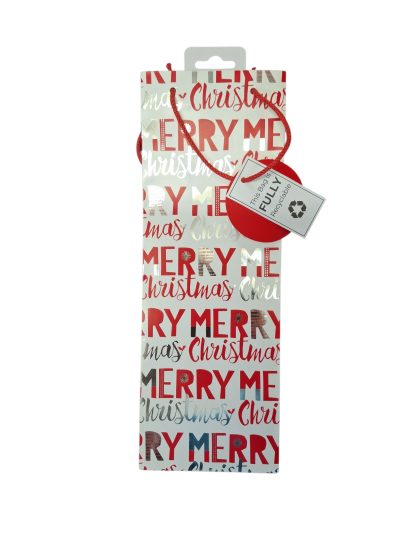 MERRY CHRISTMAS BOTTLE GIFTING BAG