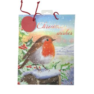 CHRISTMAS ROBIN GIFTING BAG LARGE