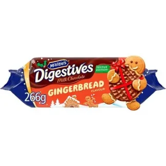 MCVITIES DIGESTIVES MILK CHOCOLATE GINGERBREAD FLAVOUR 266G
